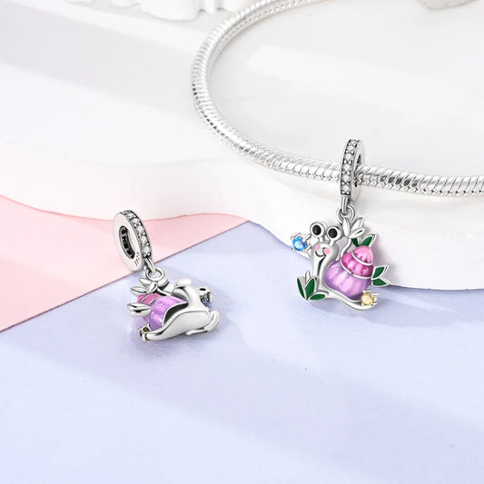 Breloque en Argent 925 - Pendentif Papillon Luciole Lumineux pour Bracelet
